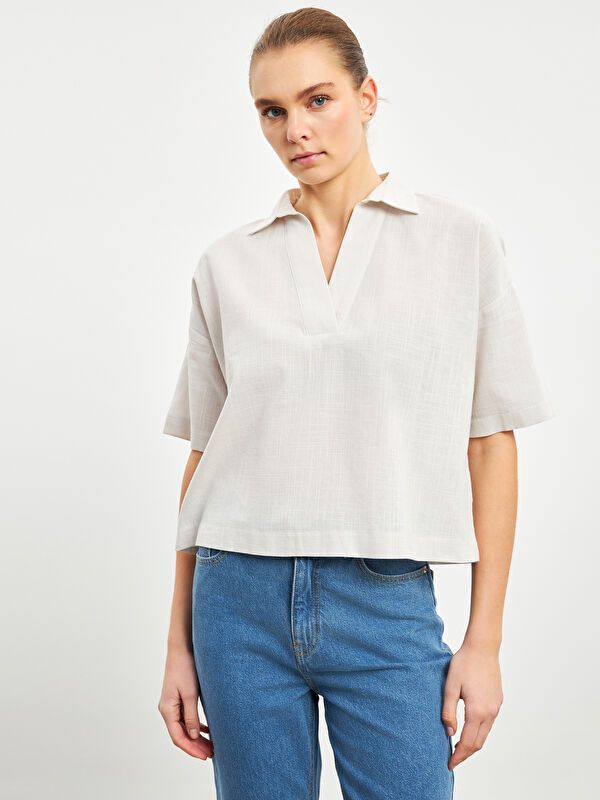 Moudda LC Waikiki - Chemise tissée à manches courtes pour Femmes - Tunisie 1