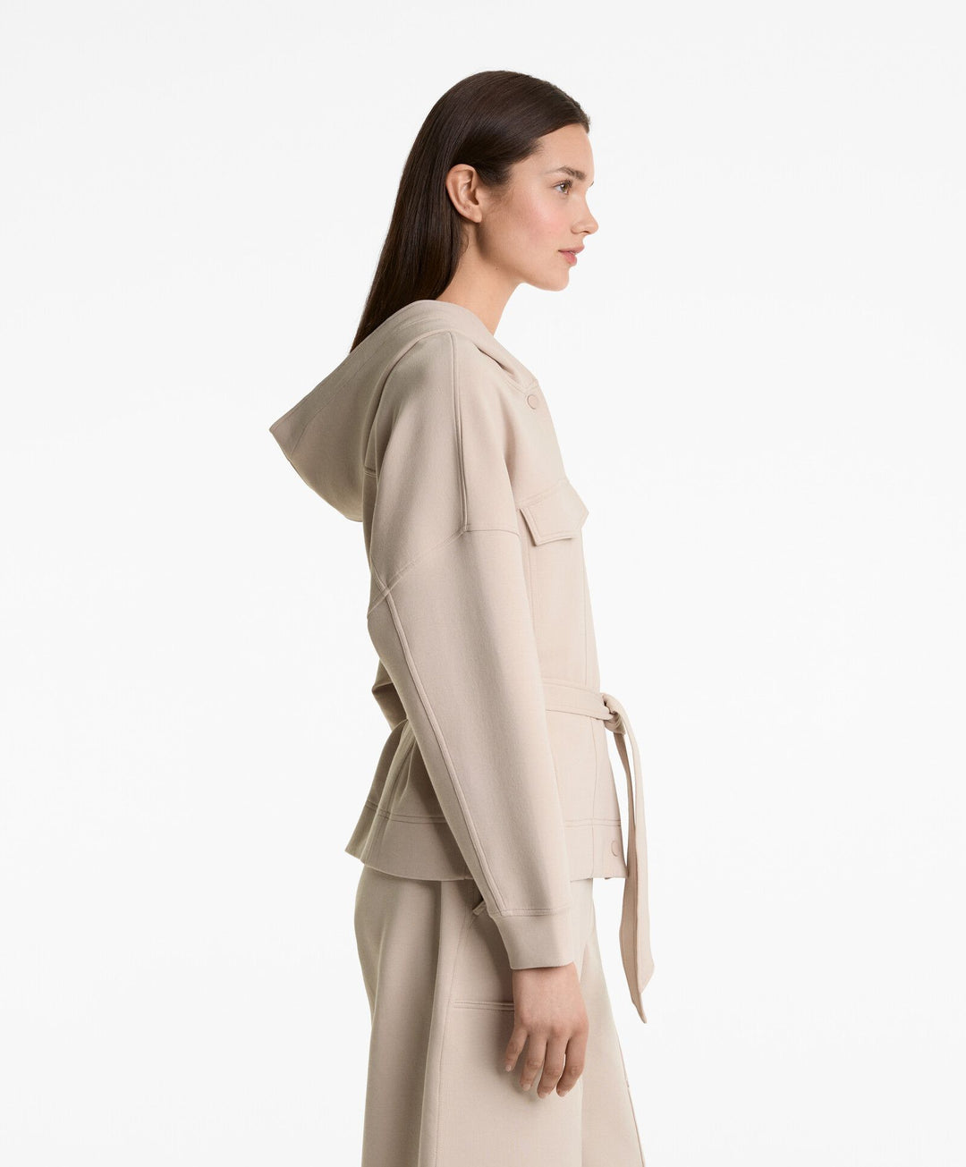 Moudda Oysho - Veste Manches Longues - Nœud Taille & Coton Interlock Light - Tunisie 5
