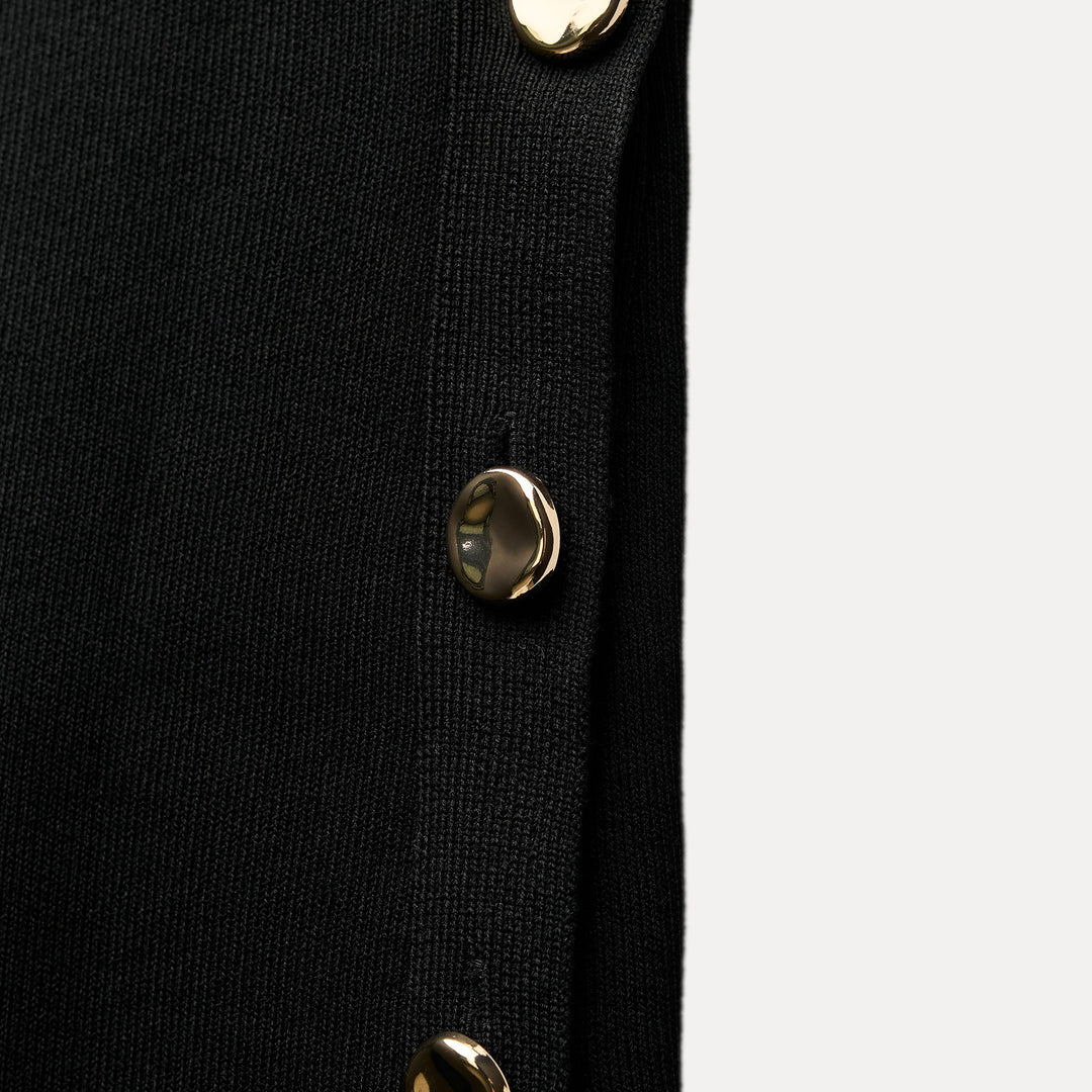 Moudda ZARA - Gilet noir oversized bouton doré - Tunisie 3