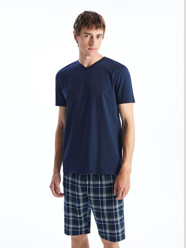 Moudda LC Waikiki - Ensemble pyjama en jersey à manches courtes et shorty pour Hommes - Tunisie 2