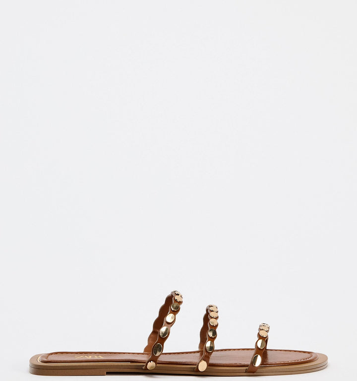 Moudda ZARA - Sandales plates triple bande rivets - Tunisie 2