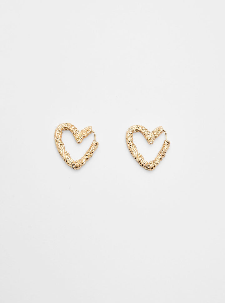 Moudda STRADIVARIUS - Boucle d'Oreille Cœur Texturé - Tunisie 3