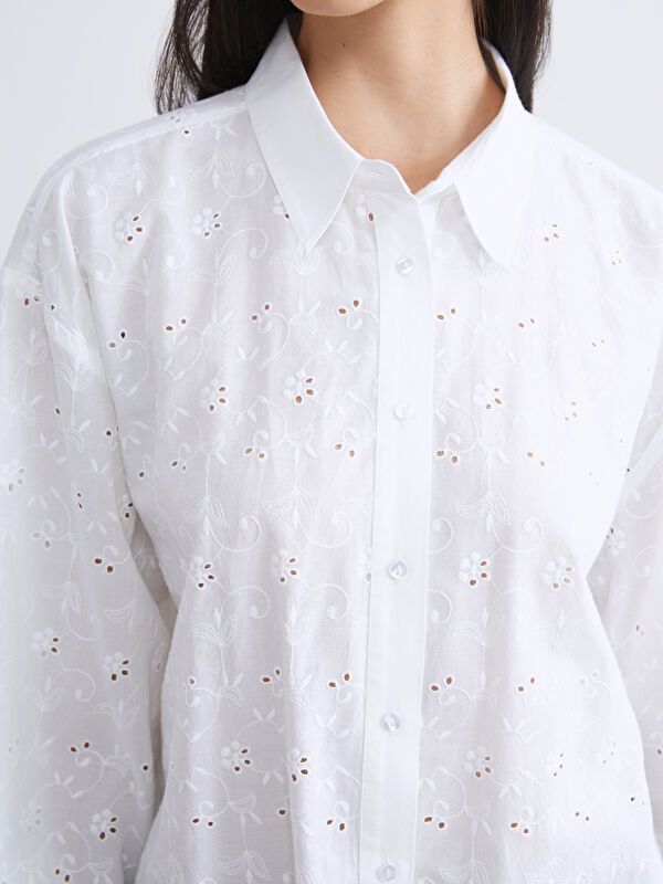 Moudda LC Waikiki - Tunique tissée manches longues Femme Ecru - Tunisie 3