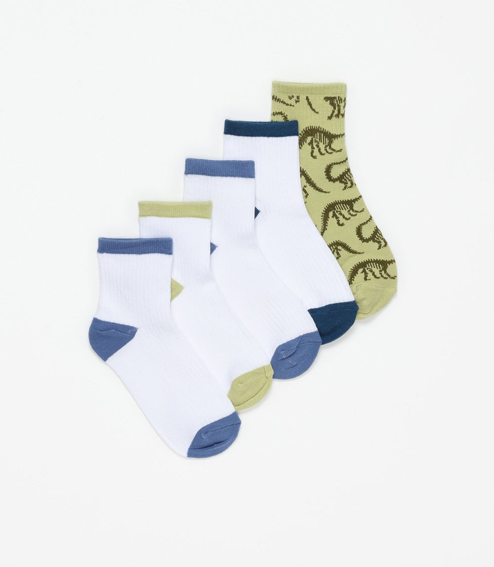 Moudda Lefties - Pack 5 Chaussettes Cheville - Dinosaure Bleu - Tunisie 2