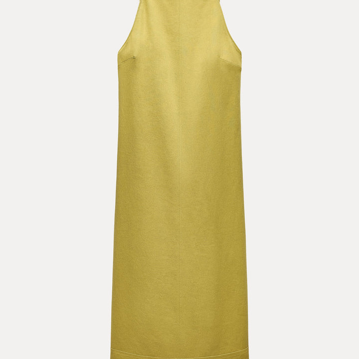 Moudda ZARA - Robe mi-longue lin/viscose fines bretelles encolure carrée - Tunisie 1