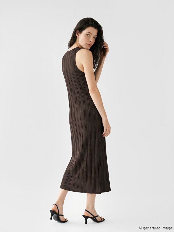 Moudda LC Waikiki - Robe maternité en jersey manches courtes pour Femme couleur Marron foncé - Tunisie 3