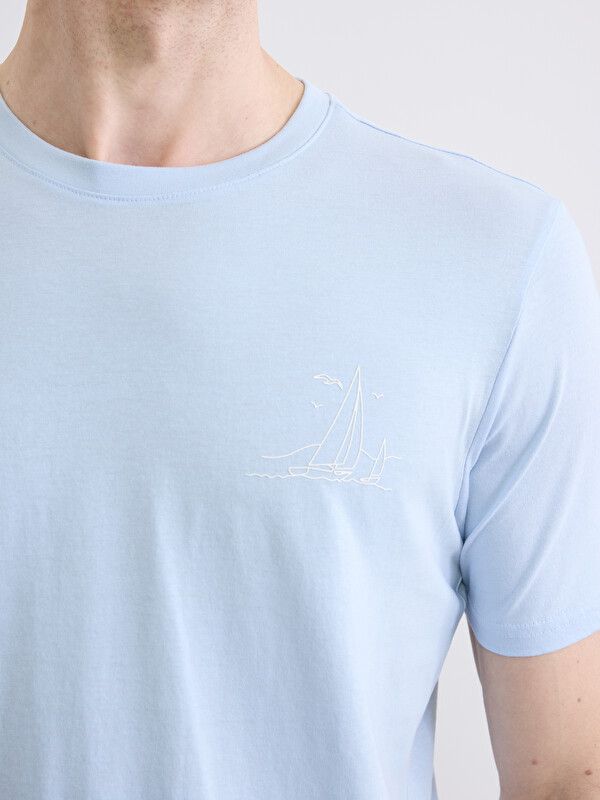 Moudda LC Waikiki - T-shirt imprimé manches courtes en jersey pour Homme couleur Bleu clair - Tunisie 3
