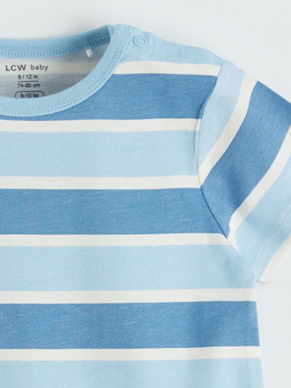 Moudda LC Waikiki - Combinaison bébé manches courtes en jersey pour Garçon couleur Bleu imprimé - Tunisie 5