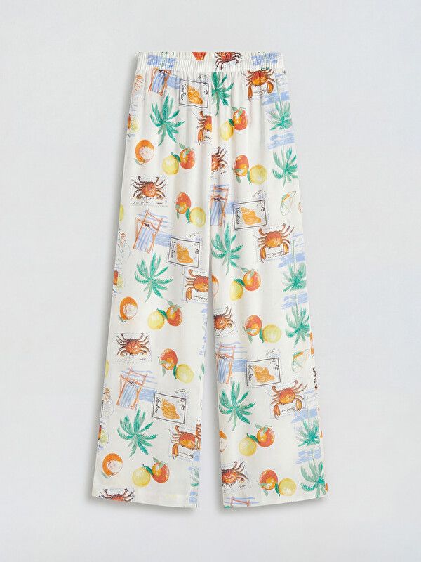 Moudda LC Waikiki - Pantalon en tissu pour Fille couleur Écru imprimé - Tunisie 2