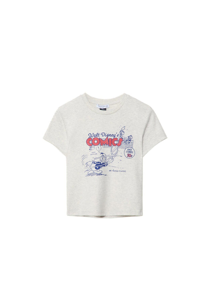 Moudda STRADIVARIUS - T-Shirt Mickey Gris Chiné avec Contrastes Vifs - Tunisie 1
