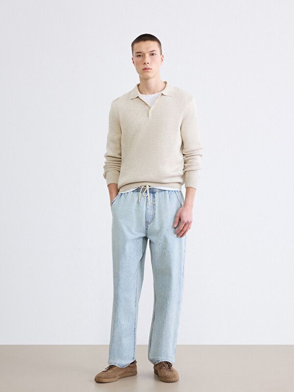 Moudda LC Waikiki - Jean basique en denim pour Homme couleur Bleu indigo clair rodé - Tunisie 1