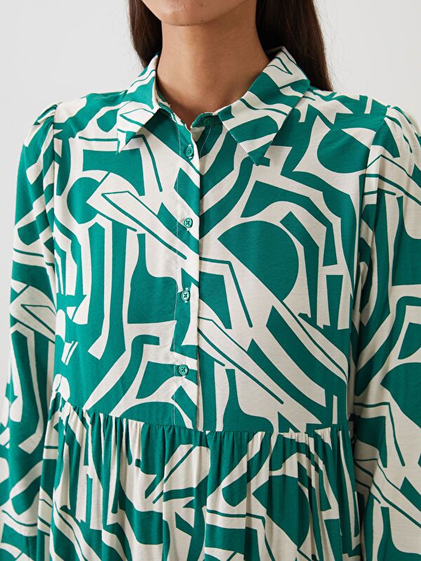 Moudda LC Waikiki - Robe tissée manches longues Femme Imprimé vert - Tunisie 3