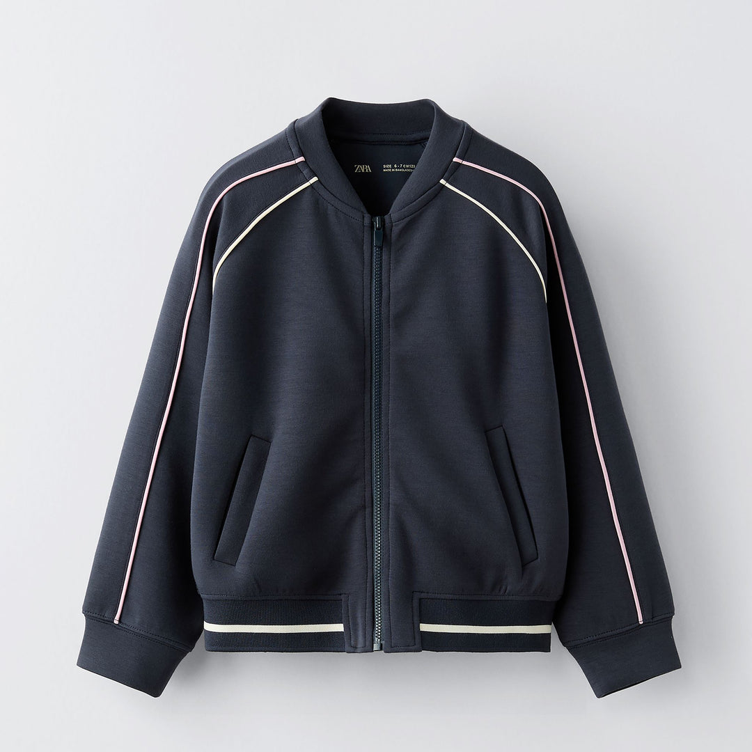 Moudda ZARA - Veste bomber bleu marine qualité premium avec liserés - Tunisie 1