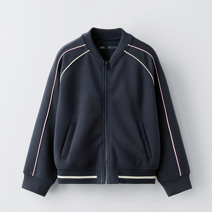 Moudda ZARA - Veste bomber bleu marine qualité premium avec liserés - Tunisie 1