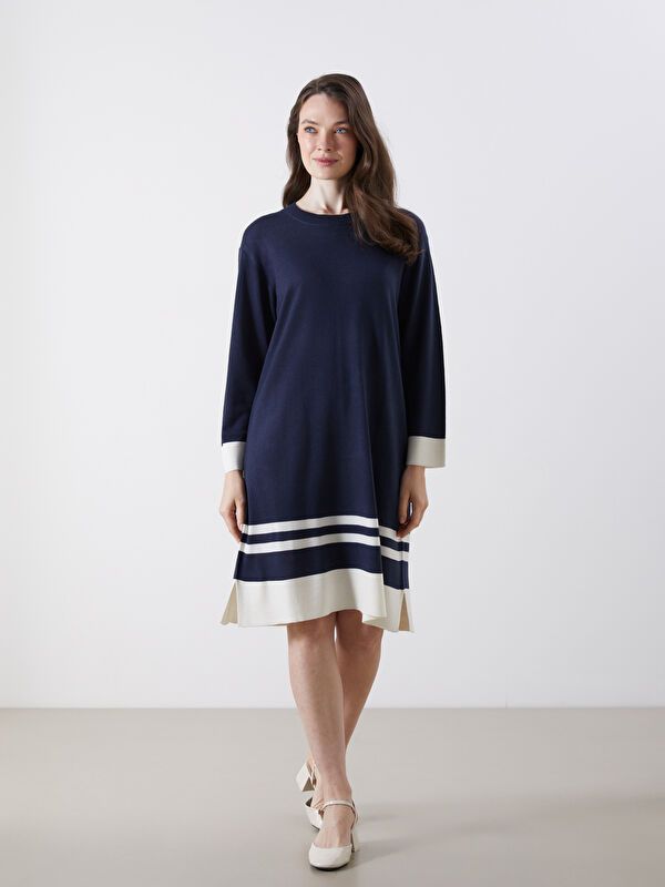 Moudda LC Waikiki - Robe tricot manches longues Femme Marine - Tunisie 1