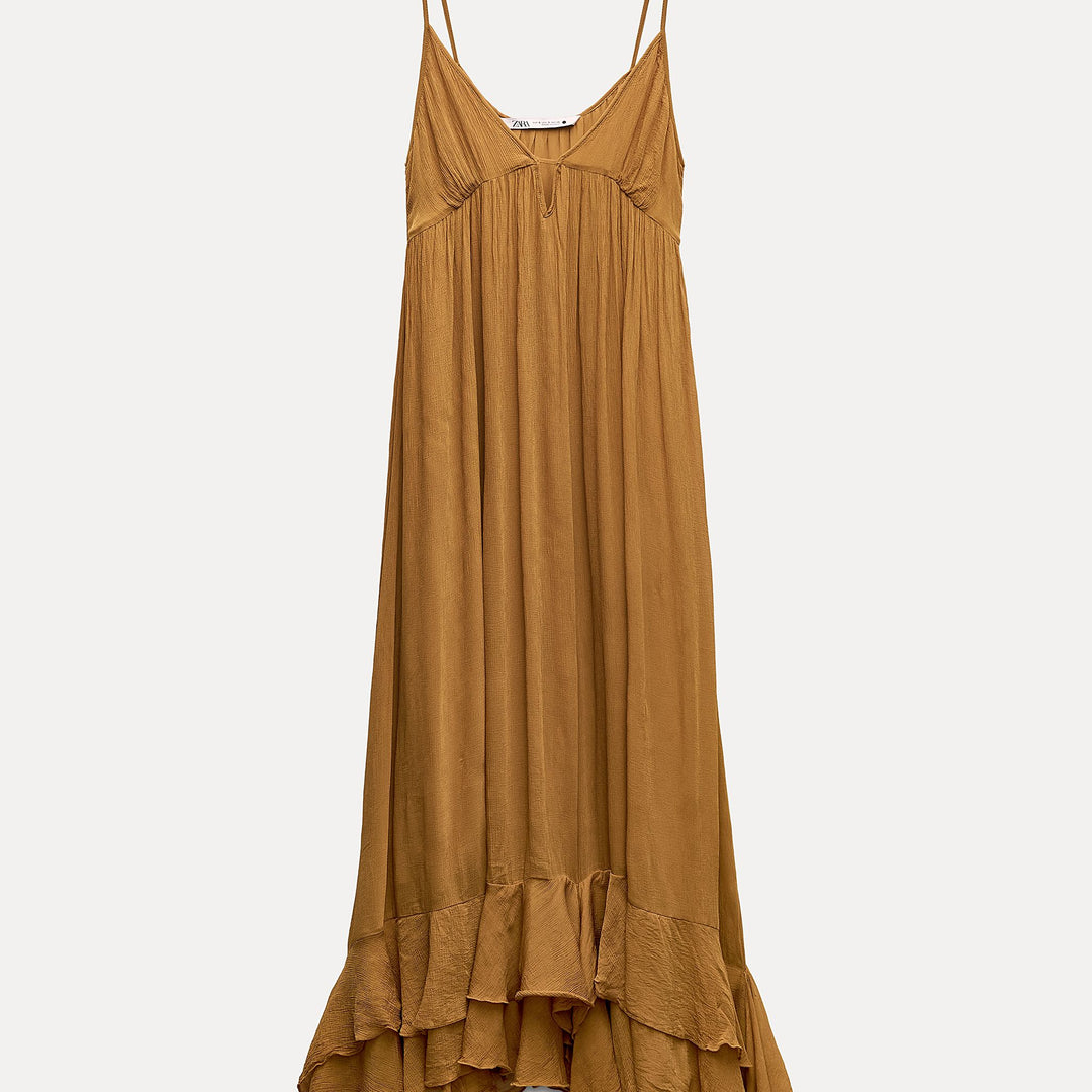 Moudda ZARA - Robe cape volants moutarde - Tunisie 3