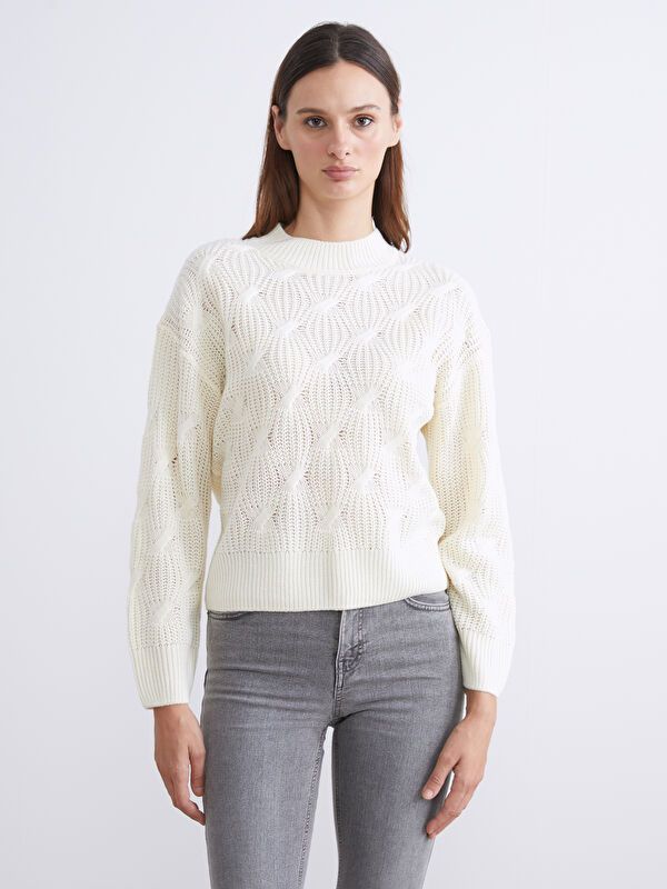 Moudda LC Waikiki - Pull tricot moyen Femme Rouge vif - Tunisie 1