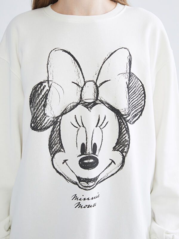 Moudda LC Waikiki - Sweatshirt en jersey sous licence Femme Ecru - Tunisie 3