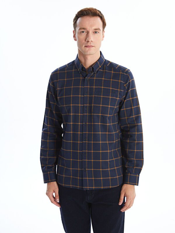 Moudda LC Waikiki - Chemise à carreaux tissée à manches longues pour Hommes - Tunisie 1