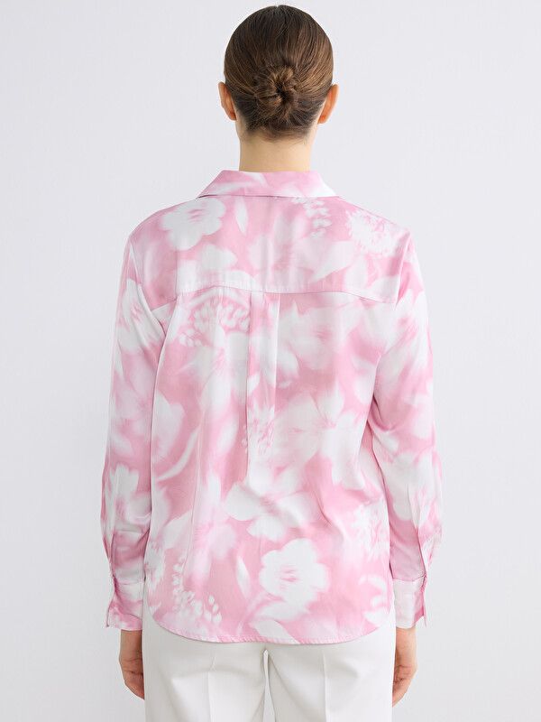 Moudda LC Waikiki - Chemise imprimée manches longues en tissu pour Femme couleur Rose imprimé - Tunisie 4
