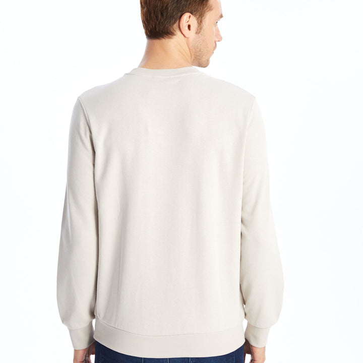 Moudda LC Waikiki - Sweatshirt jersey imprimé basique Homme Beige clair - Tunisie 4
