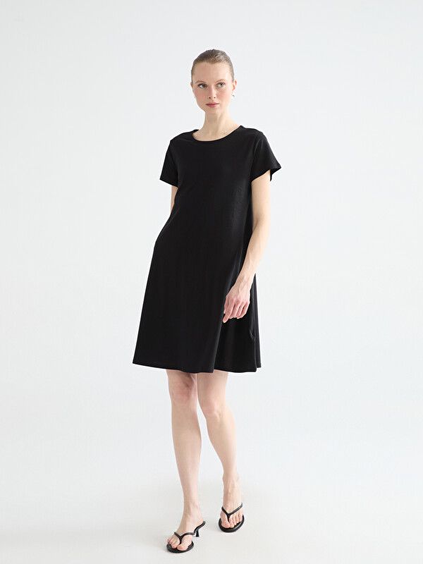 Moudda LC Waikiki - Robe maternité en jersey manches courtes pour Femme couleur Noir - Tunisie 1