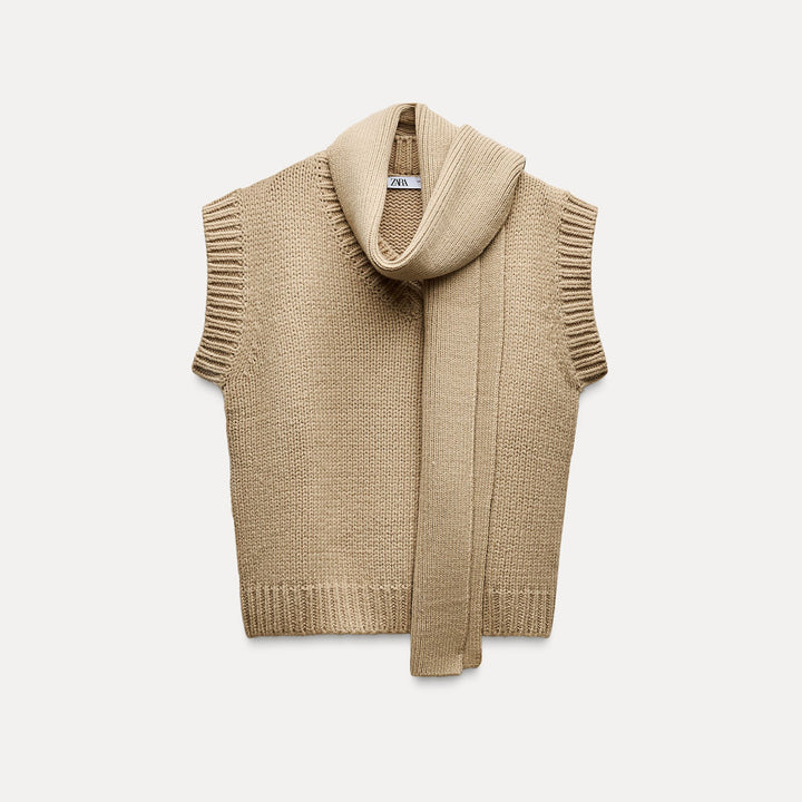 Moudda ZARA - Gilet écharpe tricot épais - Tunisie 2