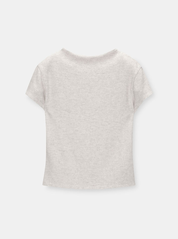 Moudda PULL & BEAR - Body Manches Courtes Col Cheminée Soft Touch Sable - Tunisie 1