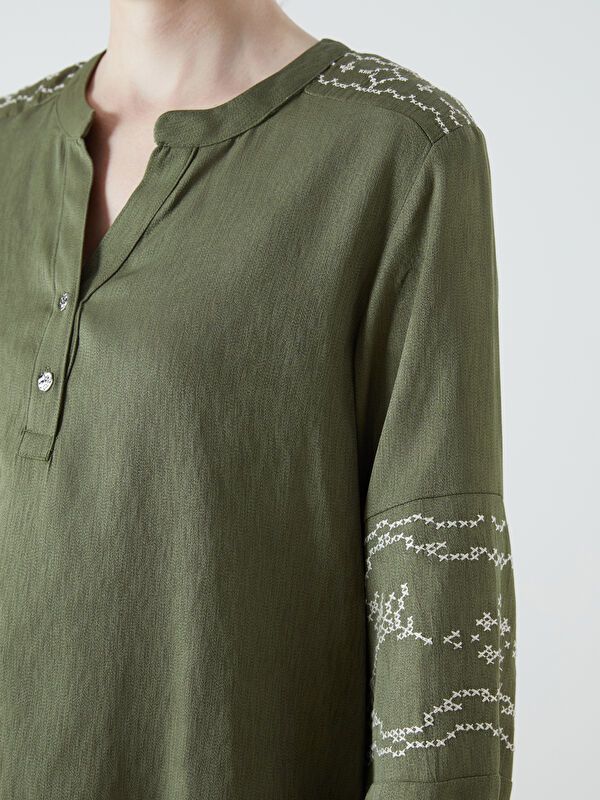 Moudda LC Waikiki - Blouse tissée manches longues Femme Vert clair - Tunisie 3