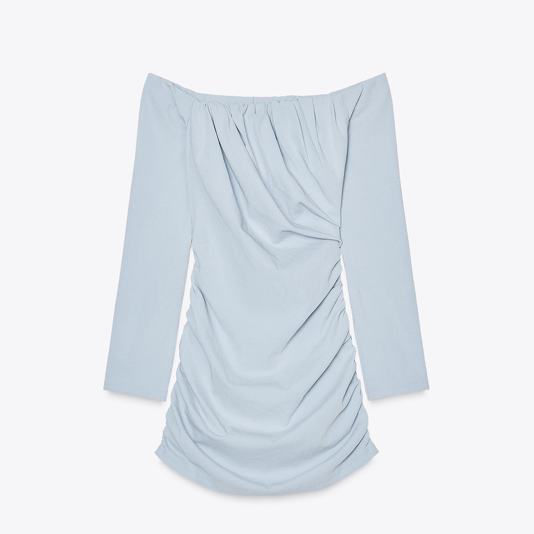 Moudda ZARA - Robe Mini - Fronces, Off-Shoulder & Fluide - Tunisie 1
