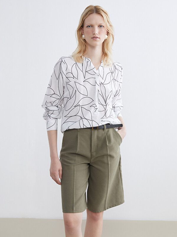 Moudda LC Waikiki - Chemisier (blouse) imprimé manches longues en tissu pour Femme couleur Blanc imprimé - Tunisie 1