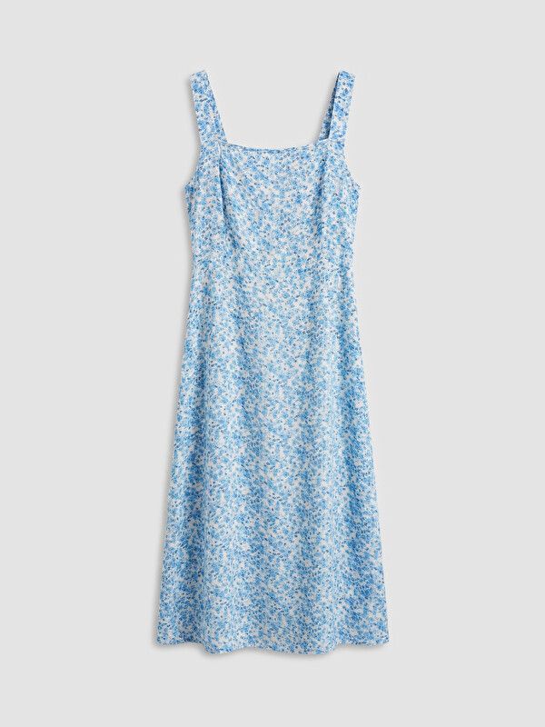 Moudda LC Waikiki - Robe manches courtes en tissu pour Femme couleur Bleu imprimé - Tunisie 1