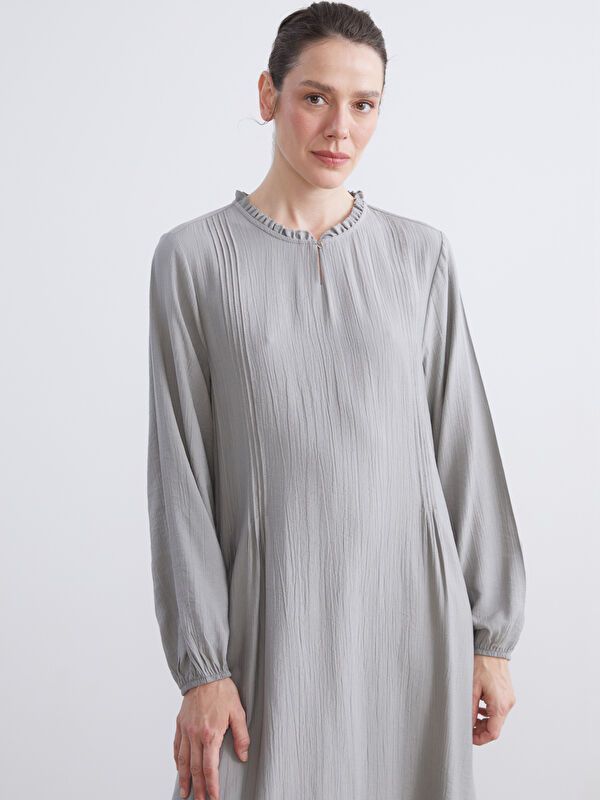 Moudda LC Waikiki - Robe tissée manches longues Femme Gris clair - Tunisie 2