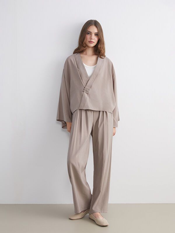 Moudda LC Waikiki - Pantalon tissé moyen Femme Gris fumé - Tunisie 1