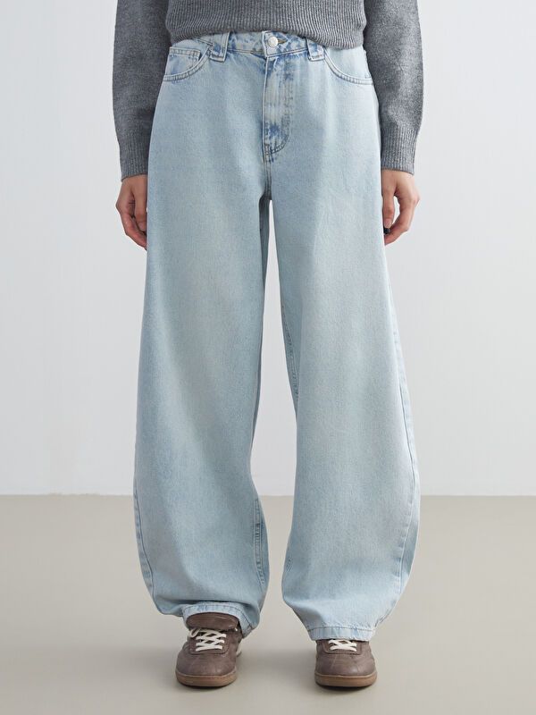 Moudda LC Waikiki - Pantalon tissé en denim Femme Bleu clair - Tunisie 2