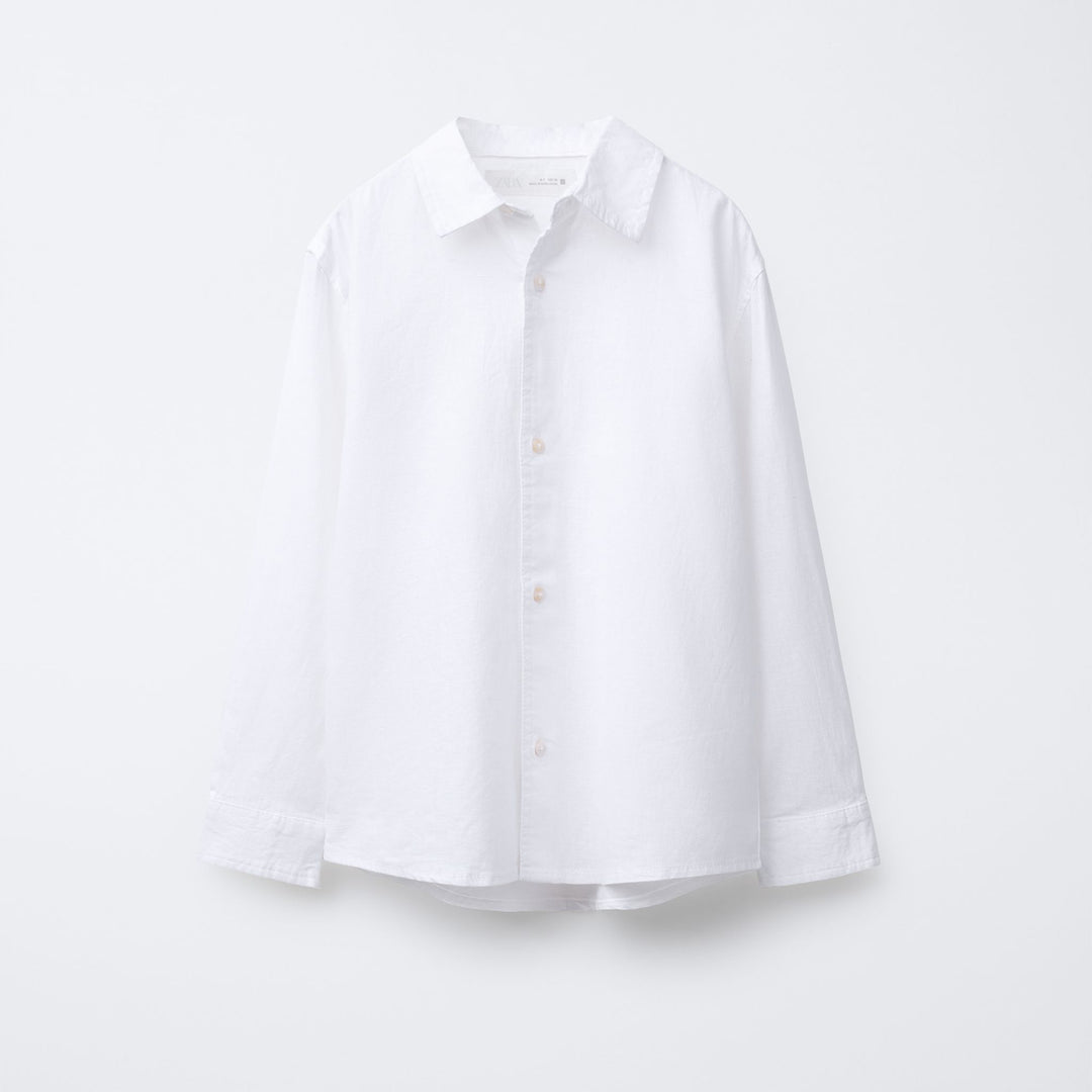 Moudda ZARA - Chemise - Lin/Coton, Col Chemisier & Blanc - Tunisie 1