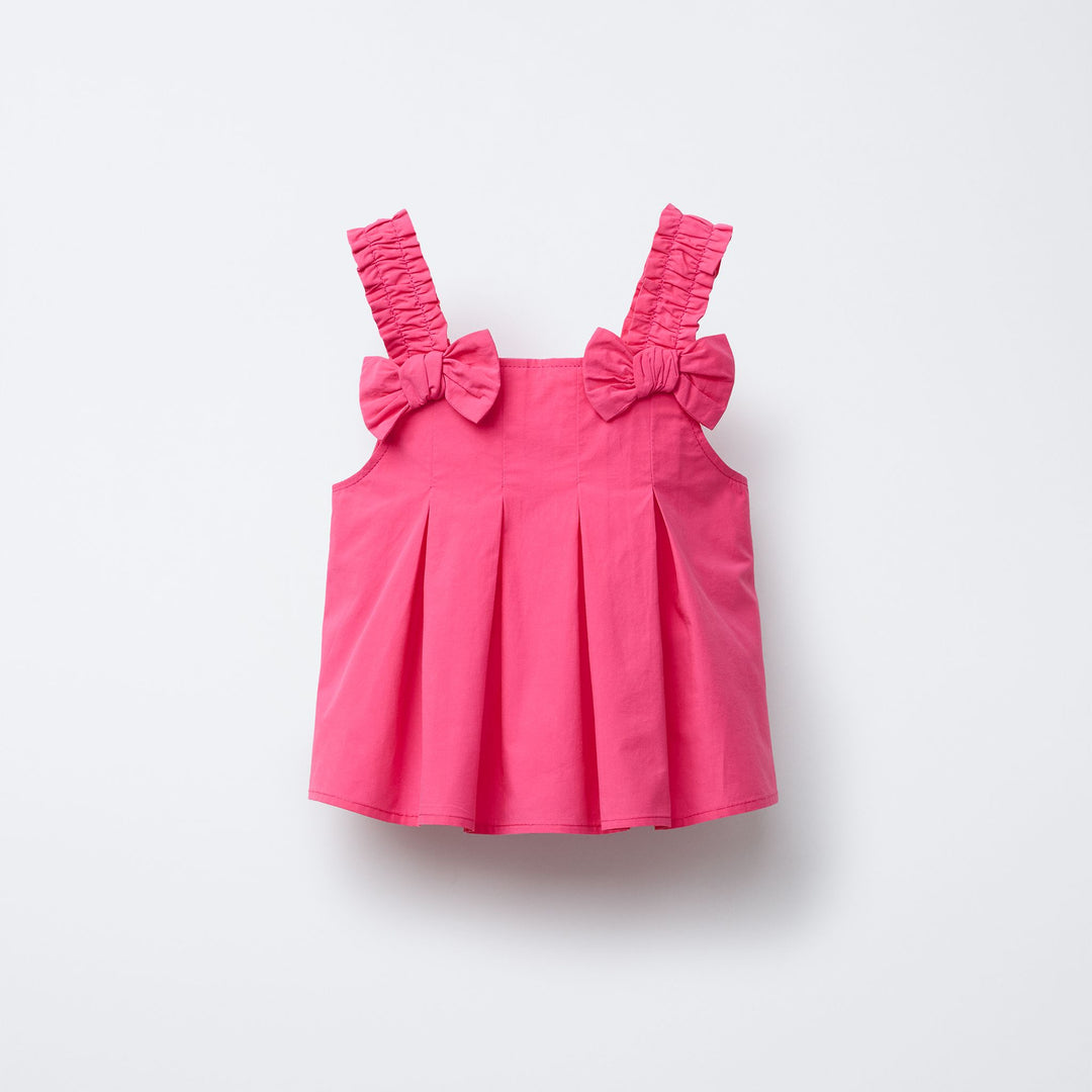 Moudda ZARA - Top Enfant Fuschia - Popeline & Nœuds - Tunisie 1