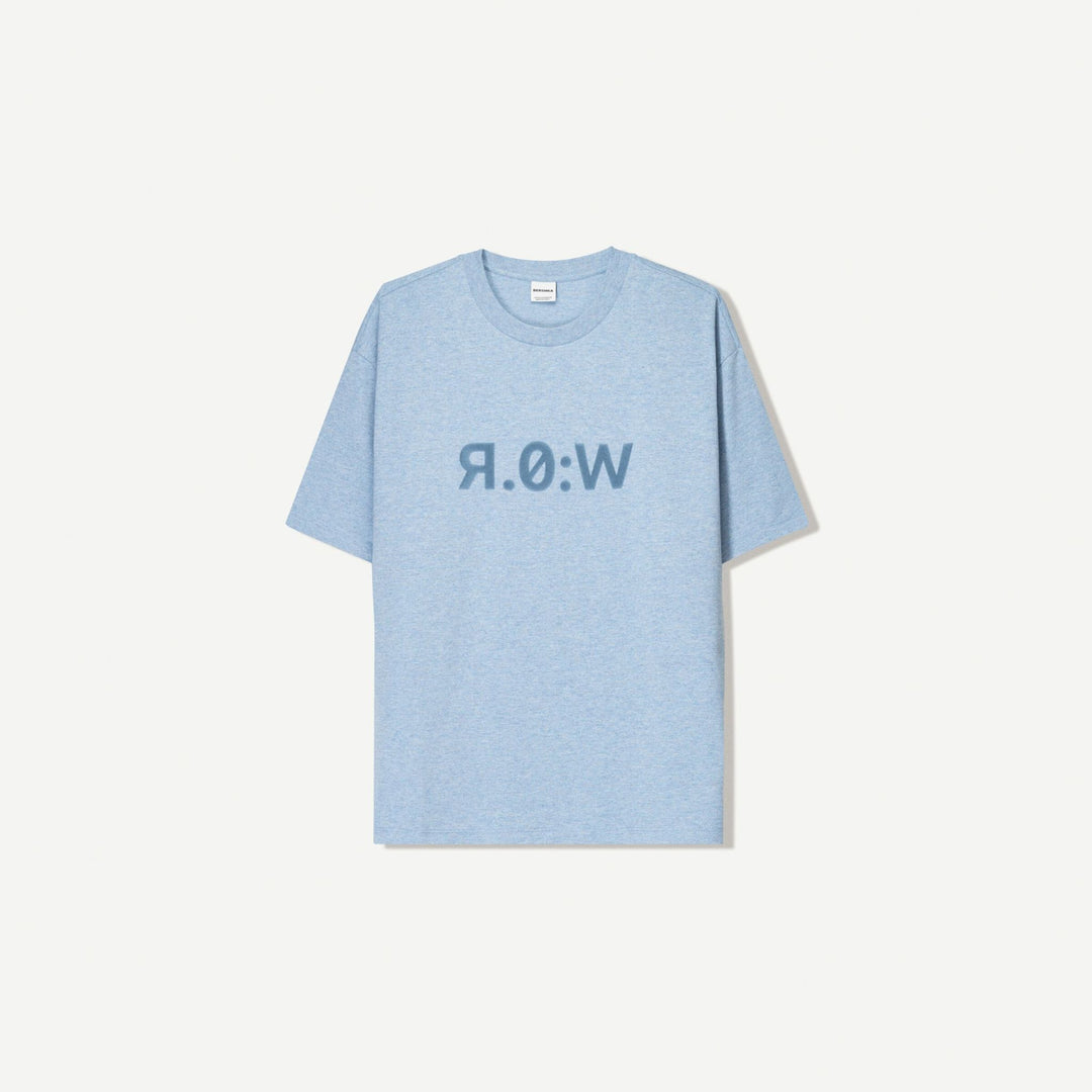 Moudda BERSHKA - T-Shirt Relax Mélange Bleu - Flock - Tunisie 1
