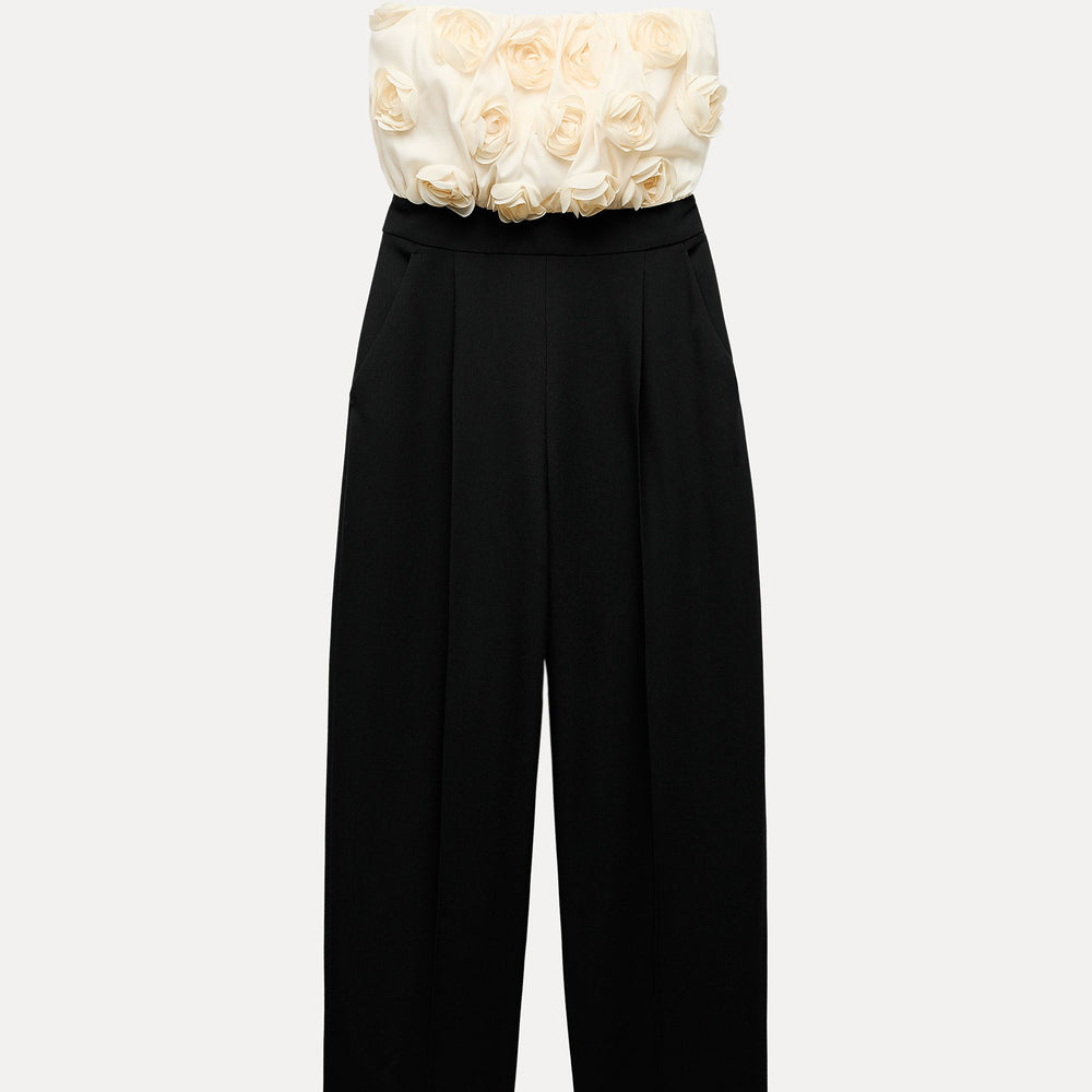 Moudda ZARA - Combinaison col bateau combinée fleurs 3D - Tunisie 2