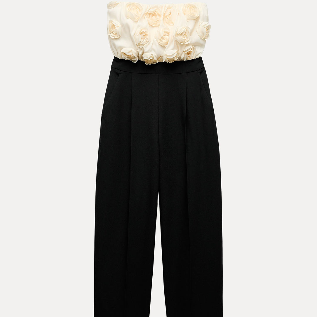 Moudda ZARA - Combinaison col bateau combinée fleurs 3D - Tunisie 2