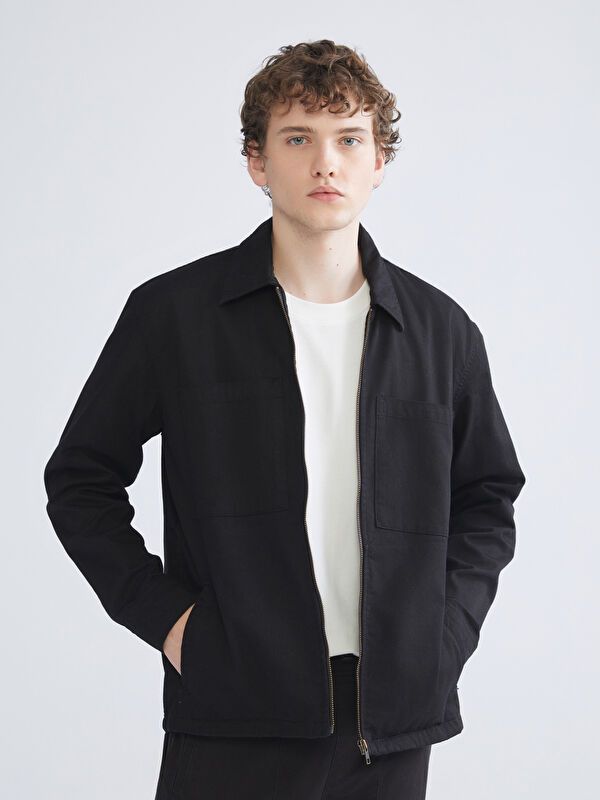 Moudda LC Waikiki - Veste-chemise tissée Homme Noir - Tunisie 1