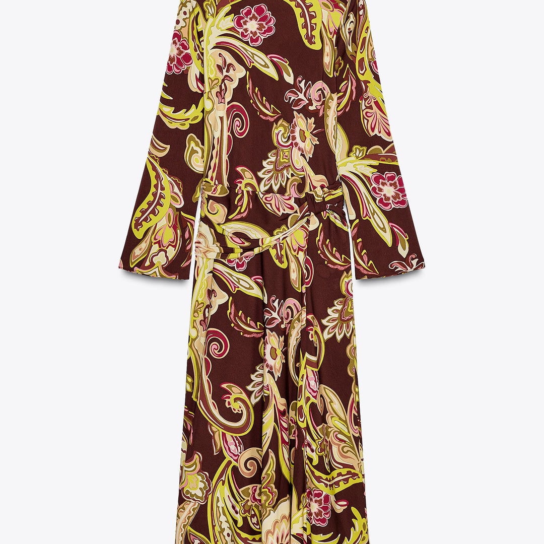 Moudda ZARA - Robe Midi Imprimée - Cachemire & Manches Longues - Tunisie 1