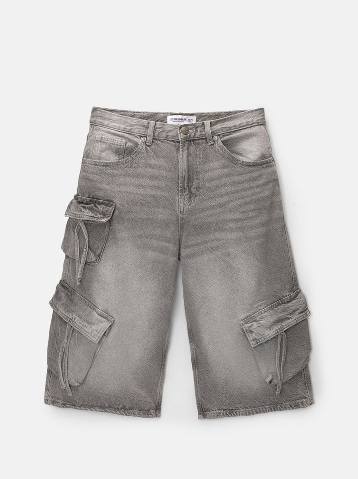 Moudda PULL & BEAR - Bermuda Cargo Longue Denim - Tunisie 4