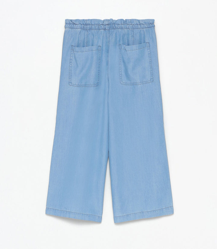 Moudda Lefties - Pantalon Culotte Léger Denim - Turquoise Foncé Fille D5 - Tunisie 3
