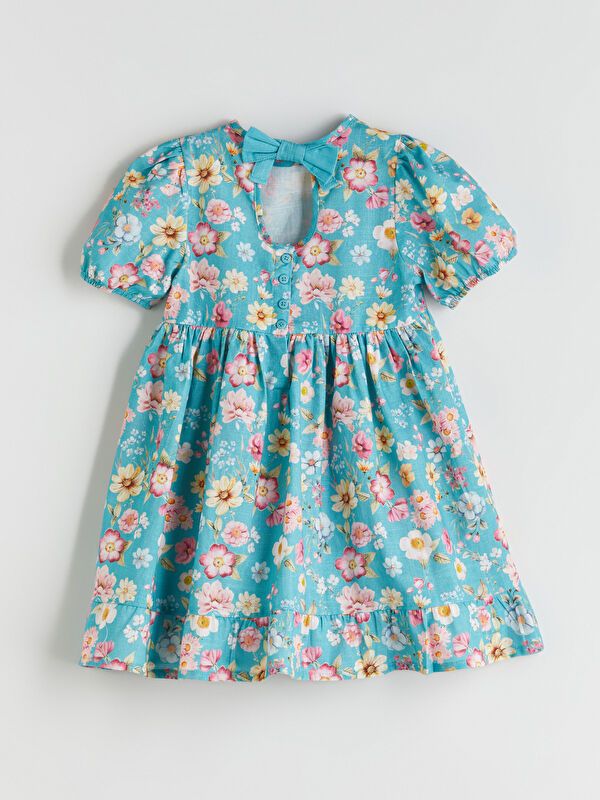 Moudda LC Waikiki - Robe tissée manches courtes Fille Imprimé vert - Tunisie 3