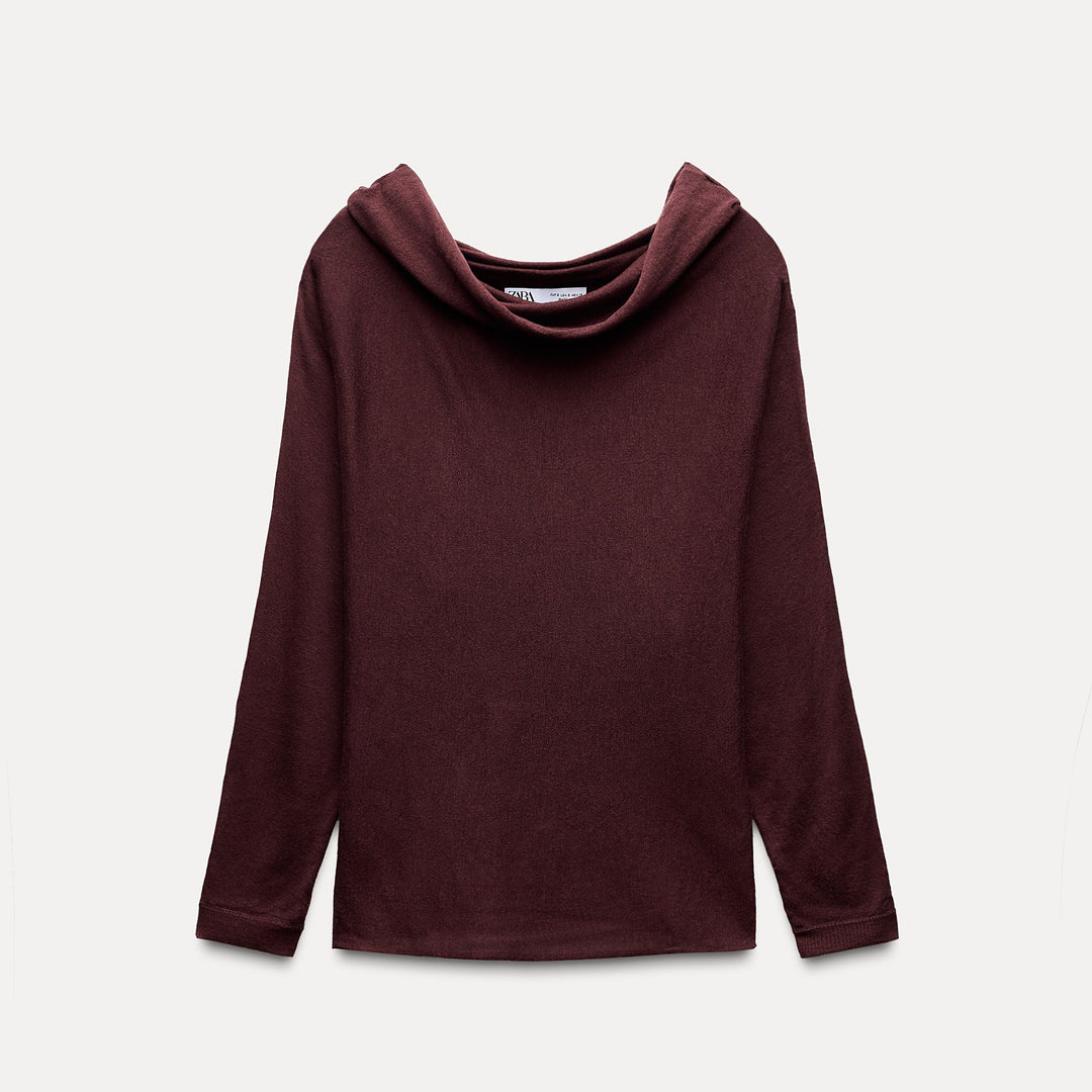 Moudda ZARA - Pull col échancré ultra-fin 70% laine 30% soie - Tunisie 2