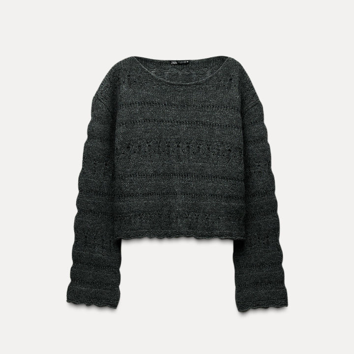 Moudda ZARA - Sweat Col Rond en Crochet Doux - Tunisie 2