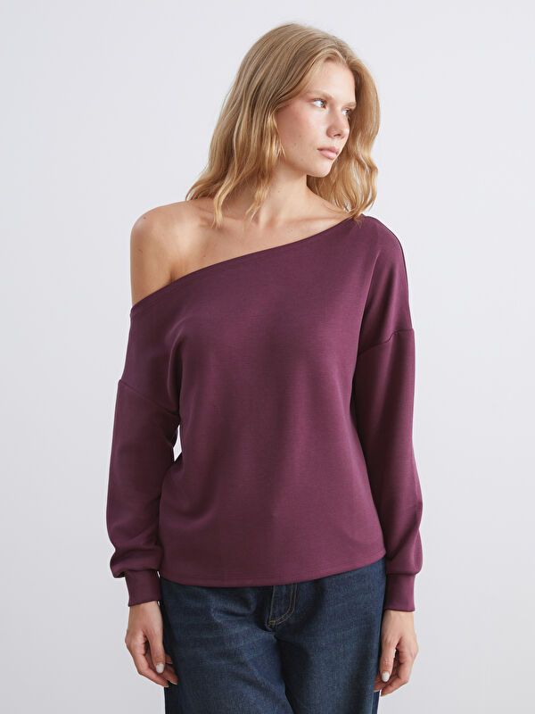 Moudda LC Waikiki - Sweatshirt en jersey Femme Prune - Tunisie 1