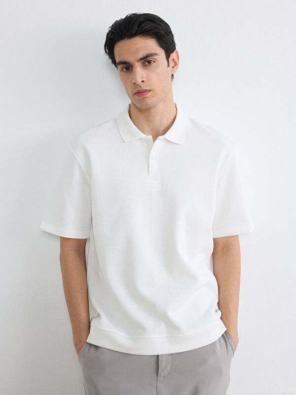 Moudda LC Waikiki - T-shirt manches courtes en jersey pour Homme couleur Écru - Tunisie 1