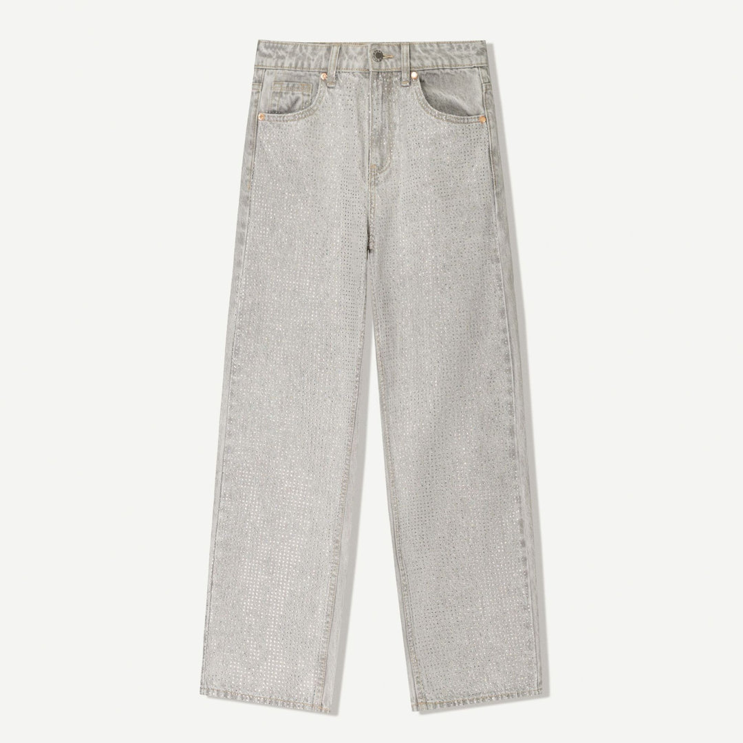 Moudda BERSHKA - Jean Straight Wide Cropped - Brillant - Tunisie 1